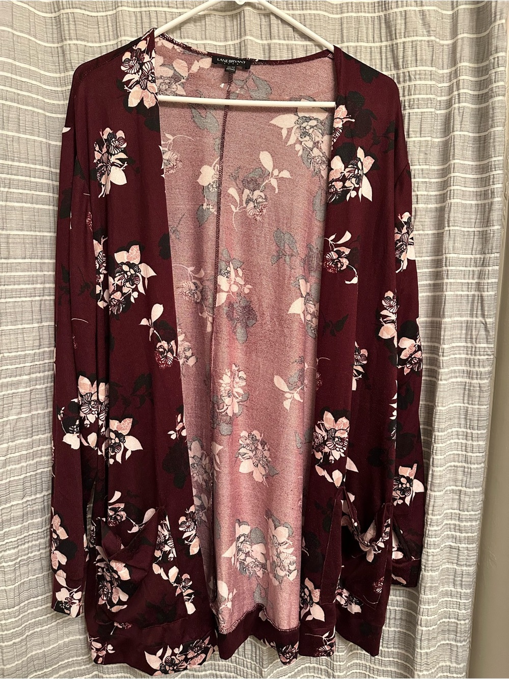 Lane Bryant Floral Tunic in Burgundy & Pink Size 22/24